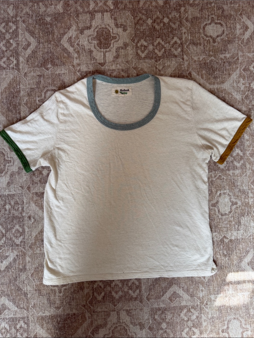 Mollusk Hemp Women's White Ringer Tee